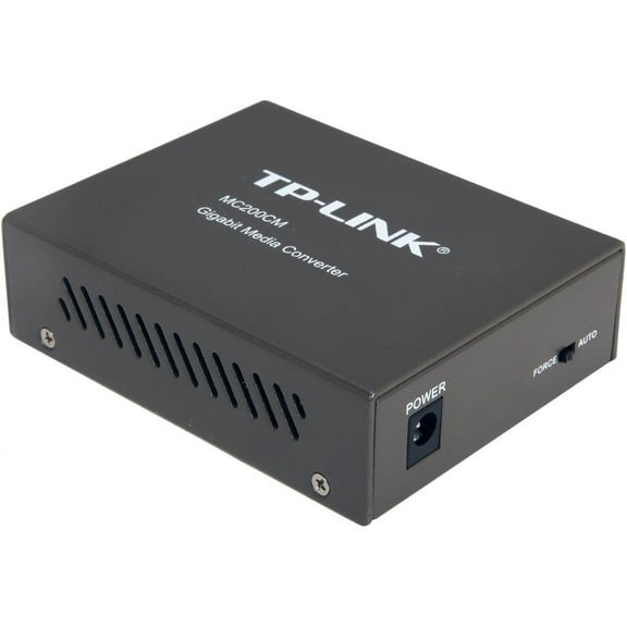 TP-Link Gigabit SFP to RJ45 Fiber Media Converter, Fiber to Ethernet Converter 10/100/1000Mbps RJ45 Port to 1000Base-SX Multi-Mode Fiber (MC200CM) Black