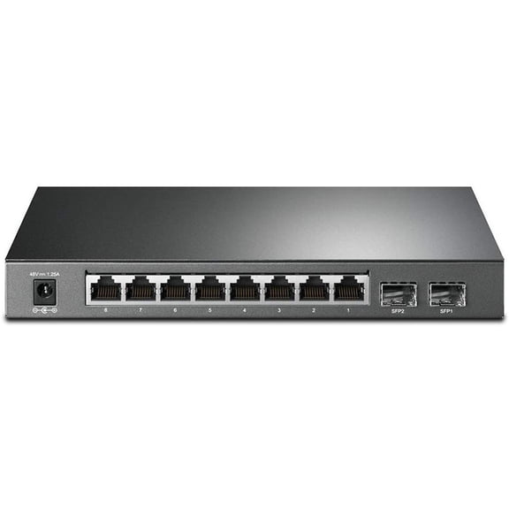 TP-Link JetStream 8-Port Gigabit Smart PoE Switch with 2 SFP Slots T1500G-10PS