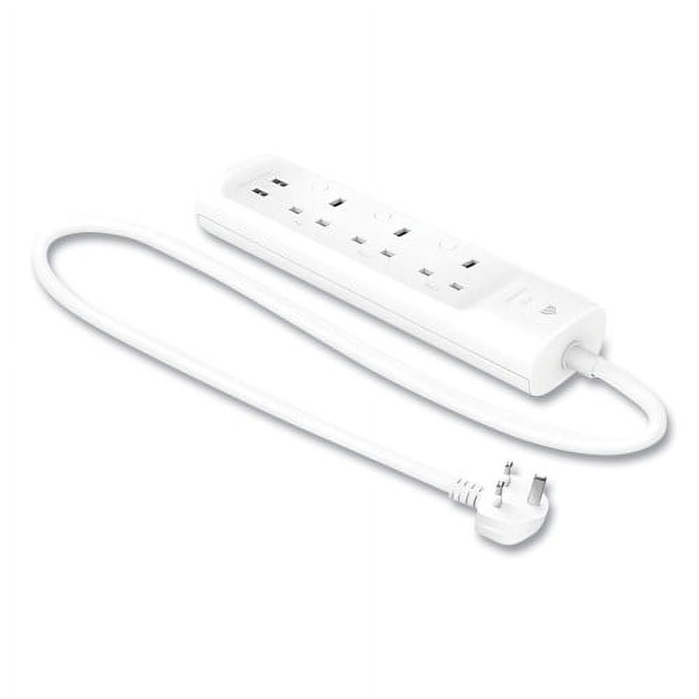 White Smart Power Strip with USB Ports and Surge Protection