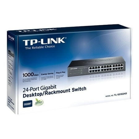 TP-Link - 24-Port 10/100/1000 Mbps Gigabit Ethernet Switch - Gray