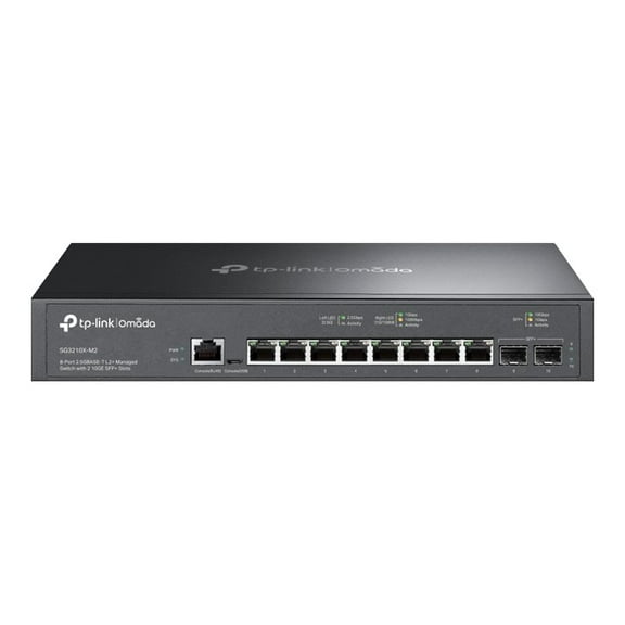 TP-Link Omada 8-Port 2.5G L2+ Managed Switch - 8 Ports - Manageable - 2.5 Gigabit Ethernet, 10 Gigabit Ethernet - 2.5GBase-T, 10GBase-X - 2 Layer Supported - 15 W Power Consumption - Twisted Pair, ...