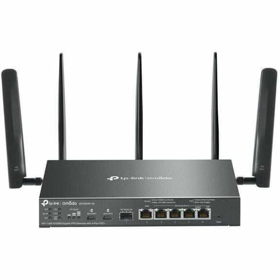 TP-Link Omada ER706WP-4G Wi-Fi 6 IEEE 802.11ax 2 SIM Cellular, Ethernet Modem/Wireless Router