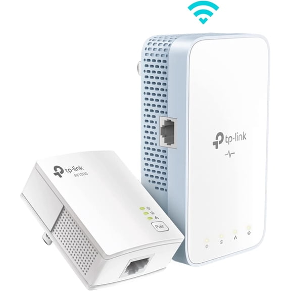 TP-Link Powerline WiFi Extender (TL-WPA7517KIT) - AV1000 Powerline Ethernet Adapter with Dual Band WiFi OneMesh Gigabit Port Ethernet Over Power Plug & Play (White) - New