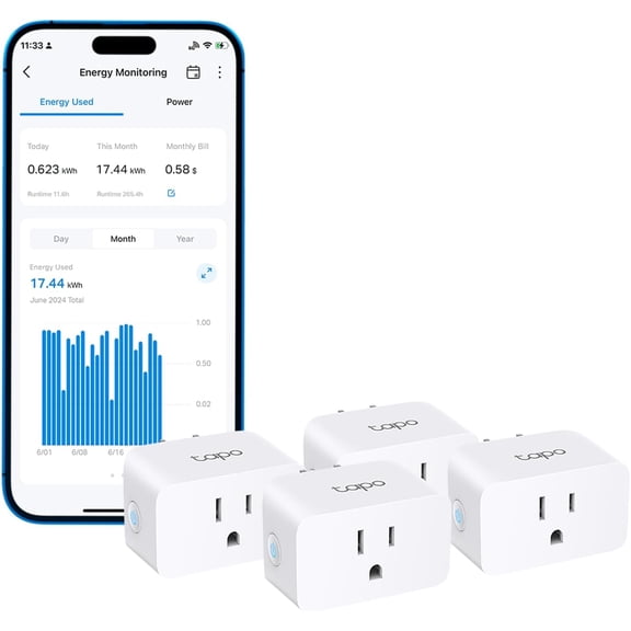 TP-Link Smart Plug Wi-Fi Mini, Energy Monitoring, Compatible with Alexa & Google Home & Samsung SmartThings, Timer, 15A/1800W Max, ETL Certified, 2.4G Wi-Fi Only, P115(4-Pack)