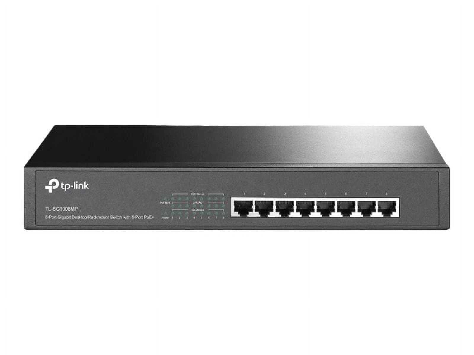 TP-Link TL-SG1008MP V2 | 8 Port Gigabit PoE Switch | 8 PoE+ Ports @153W | Rackmount | Plug \u0026 Play | Sturdy Metal | Shielded Ports | Limited Lifetime Protection | Overload Protection w/ Port Priority