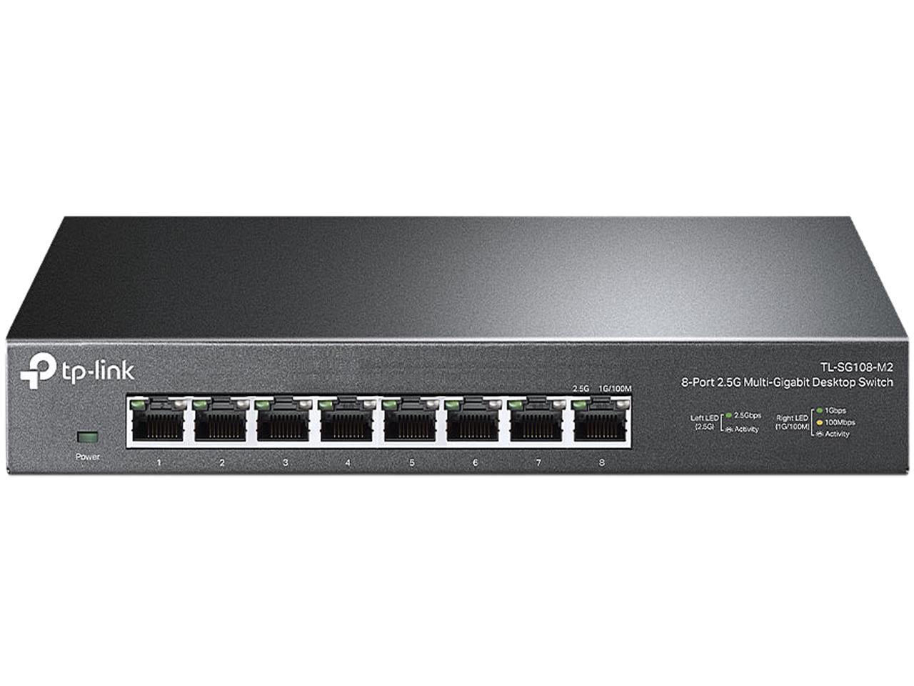 TP-Link TL-SG108-M2 | 8 Port Multi-Gigabit Unmanaged Network Switch, Ethernet Splitter | 2.5G Bandwidth | Plug \u0026 Play | Desktop/Wall-Mount | Fanless Metal Design | Limited Lifetime Protection