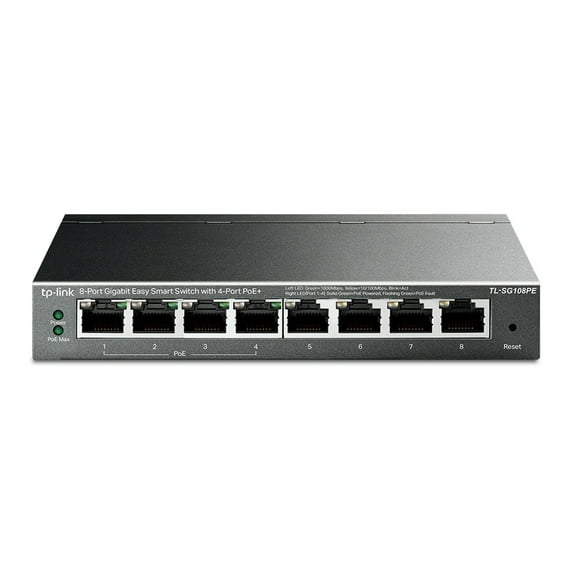 TP-Link TL-SG108PE V3 | 8 Port Gigabit PoE Switch | Easy Smart Managed | 4 PoE+ Ports @64W | Plug & Play | Sturdy Metal w/ Shielded Ports | Fanless | QoS, Vlan & IGMP | Limited Lifetime Protection
