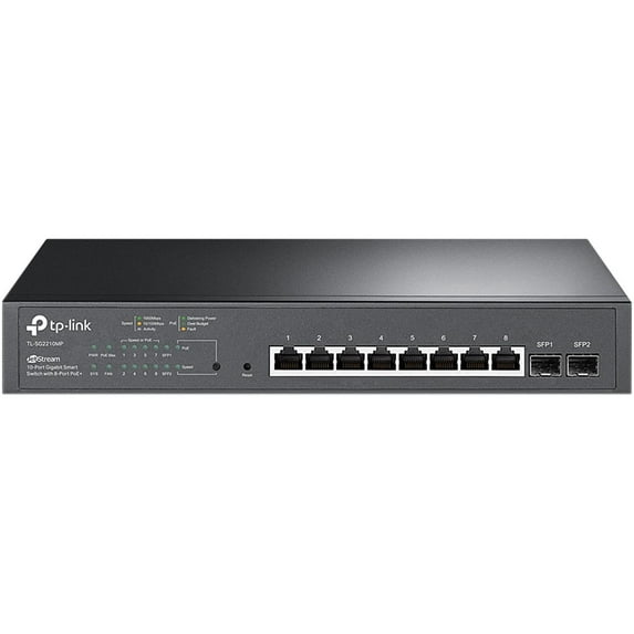 TP-Link JetStream 10-Port Gigabit Smart Switch with 8-Port PoE+ TLSG2210MP