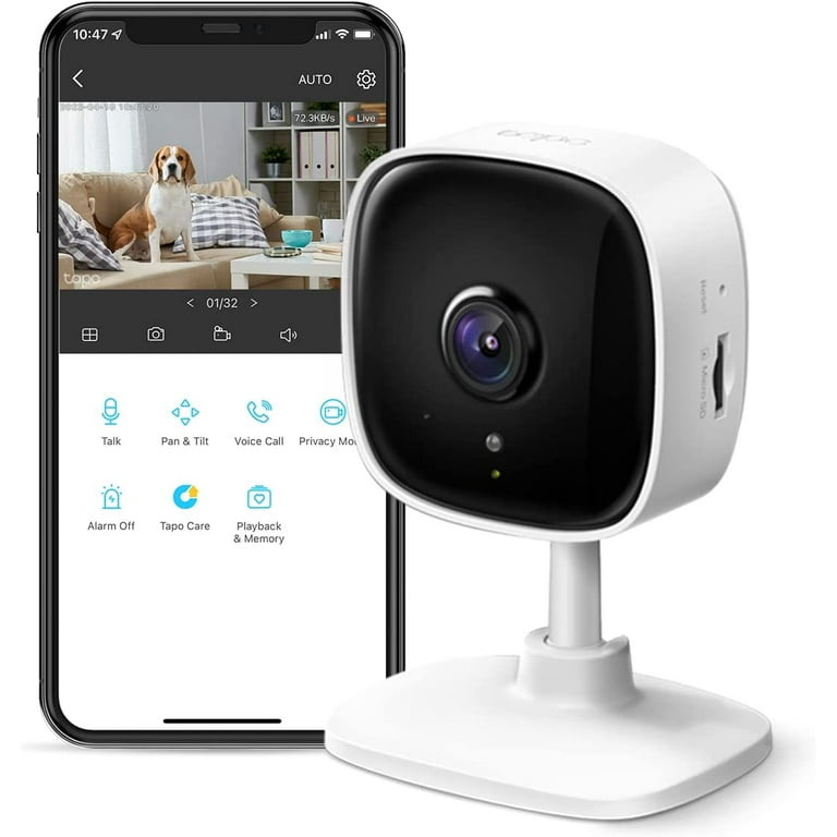 TP-Link Tapo 1080P Indoor Security Camera for Baby Monitor, Dog Camera w/  Motion Detection, 2-Way Audio Siren, Night Vision, Cloud & SD Card Storage
