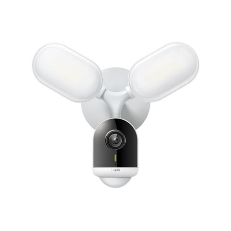 TP-Link - Tapo Wired Floodlight Wi-Fi Security 2K Camera with Utra-Bright Dimmable Floodlights - No Monthly Fees - White