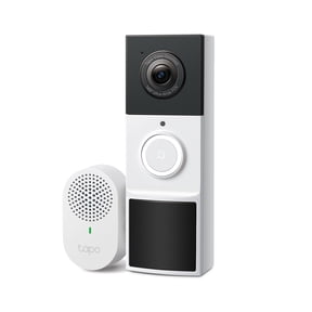 TP-Link Tapo Wire-Free Doorbell with Chime, 2K Crystal-Clear Video, Easy Install, 160° Wide View, Live View, AI Detection, App Alerts, microSD for Video Storage, No Subscription Required - TD21