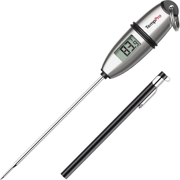 TP02S Digital Food Thermometer for Cooking Bread Baking Sourdough Liquids, Meat Thermometer Digital with Super Long Probe for Kitchen Candy Making Gift for Dad Husband (Previously ThermoPro)