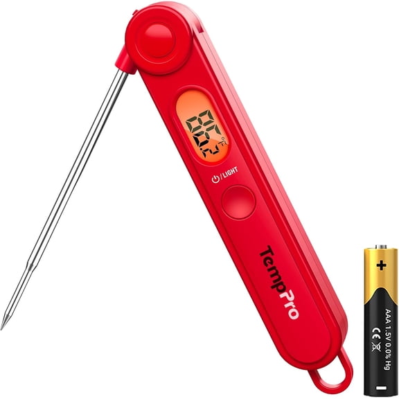 TP03B Digital Meat Thermometer for Cooking, Instant Read Thermometer with Backlight, Kitchen Food Thermometer for Grill Smoker BBQ Oil Deep Fry Candy Bread Coffee (Previously ThermoPro)