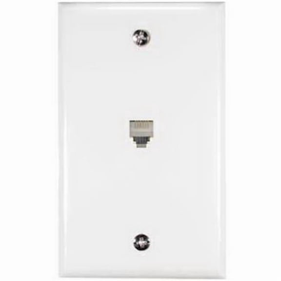 TP247WHN Modular Phone Jack Wall Plate, White