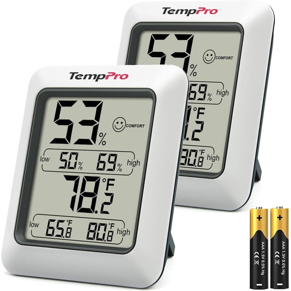 TP50 2 Pieces Digital Hygrometer Indoor Thermometer Room Thermometer and Humidity Gauge with Temperature Humidity Monitor(Previously )