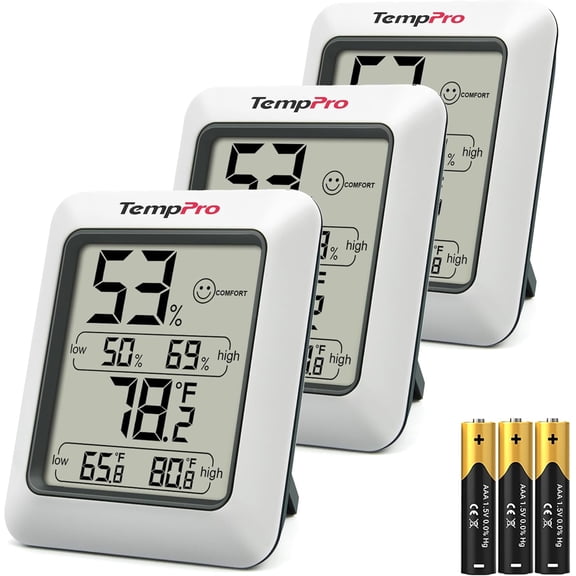 TP50 3 Pieces Digital Hygrometer Indoor Thermometer Room Thermometer and Humidity Gauge with Temperature Humidity Monitor (Previously )