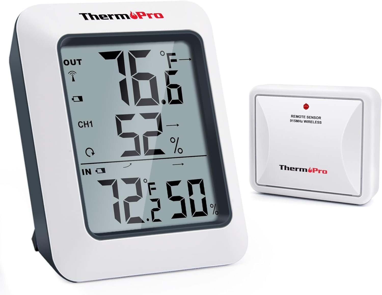 TP60 Digital Hygrometer Outdoor Thermometer Wireless Temperature and Humidity Gauge Monitor Room Thermometer with 500ft/150m Range Humidity Meter
