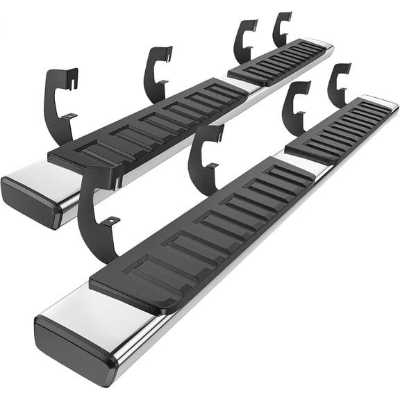 TPA 6" Running Boards Side Step Nerf Bar Fit for 2007-2018 Chevy Silverado/GMC Sierra 1500, 2007-2019 2500HD 3500HD Crew Cab 6 inch Mirror Stainless Steel