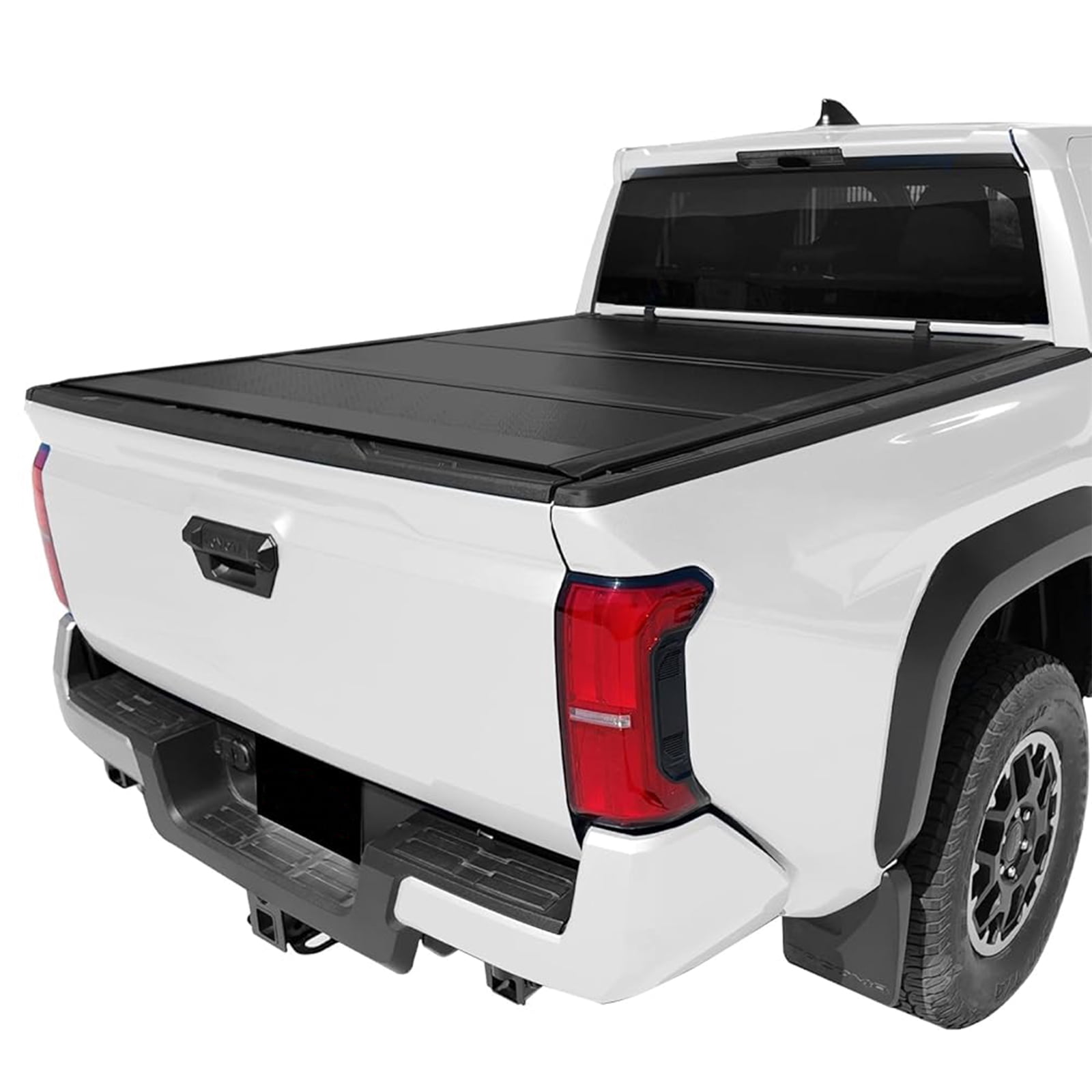TPA Fiberglass Reinforced Polymer Low Profile Hard Tri-Fold Truck Bed Tonneau Cover Compatible for 2024-2026 Toyota Tacoma 5 ft Bed, w/ Utili-Track System, Waterproof One-Handed Open