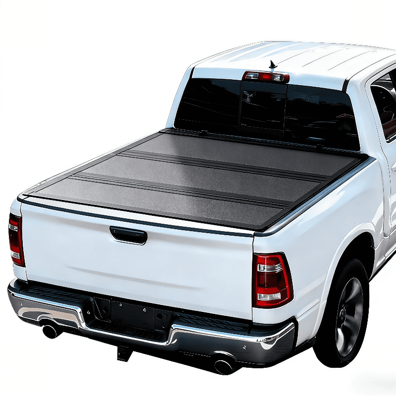 TPA Low Profile Hard Tri-Fold Truck Bed Tonneau Cover Fits for 2022-2024 Nissan Frontier 5 ft Bed, FPR Waterproof One-Handed Open Anti-Theft