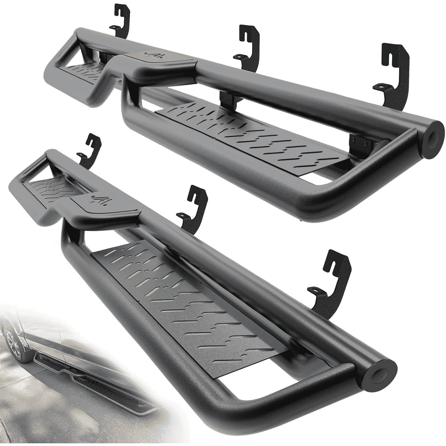 TPA Running Boards Side Steps for 2015-2025 Chevy Colorado & GMC Canyon Crew Cab (4 Full Size Doors) Two Sairs Desig Bolt-on Side Rails Step Nerf Bars, Easy To Install Carbon Steel Truck Accessories