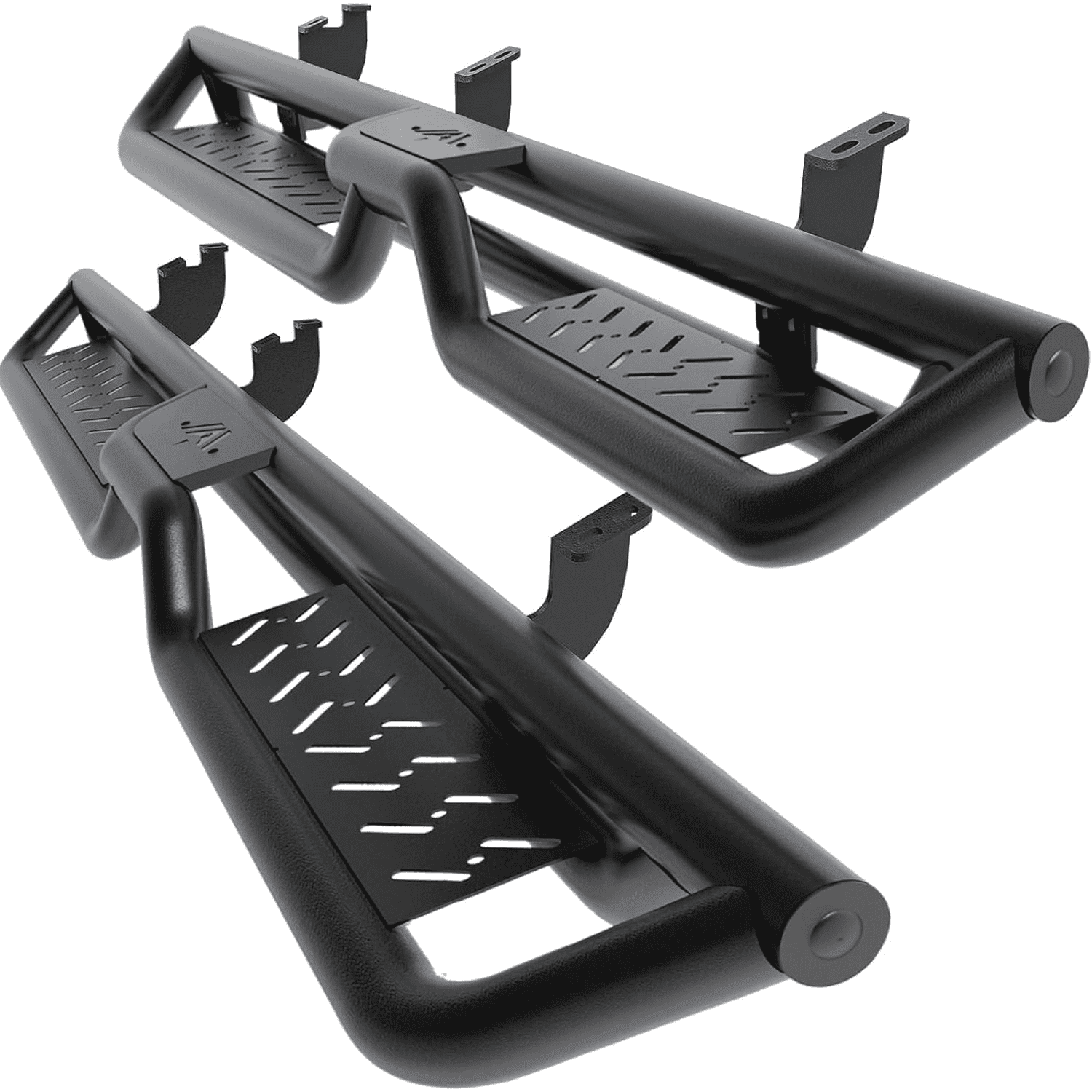 TPA Running Boards & Side Steps for 2024 2025 2026 Toyota Tacoma Double/Crew Cab (4 Full Size Doors) Black Carbon Steel Rails Nerf Bars