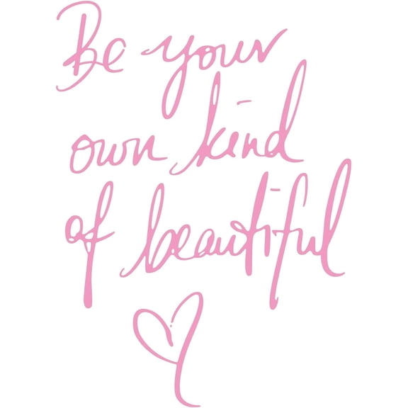 TPBSITNS Wall Stickers Inspirational Quote, Wall Decals Peel and Stick, Be Your Own Kind of Beautiful Quote Art Lettering Wall Stickers for Living Room Office Home Background Decoration(Pink)