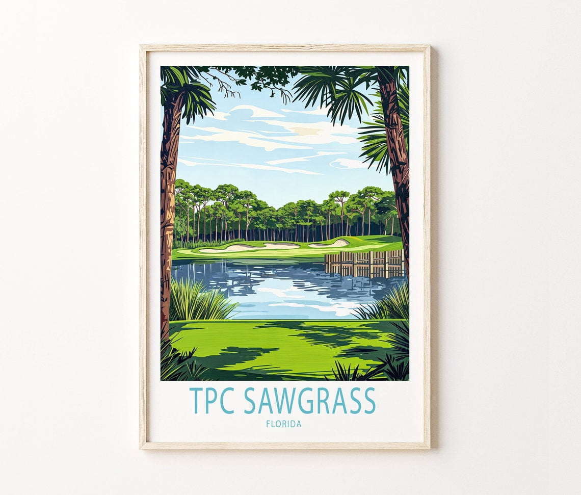 TPC Sawgrass Florida Scenic Travel Wall Art Print, Golf Course Home ...