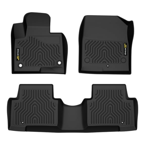 TPE All Weather Car Floor Mats Black 1st & 2nd Row Fit for 2013-2018 Hyundai Santa Fe 5-Passenger Model
