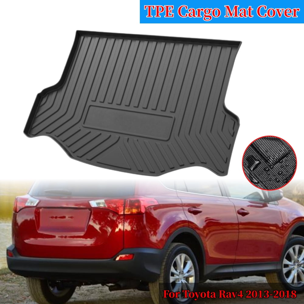 TPE Cargo Liner Mat for Toyota Rav4 2013-2018, Rear Trunk Boot Tray Carpet Luggage Pad Cover Protector, Black