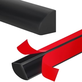 TPE Collapsible Shower Threshold Water Dam Self Adhesive Waterproof Barrier for Bathroom and Kitchen Black 17x12mm 3m/pc