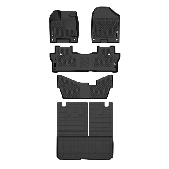 TPE Floor Mats Fit for Honda Pilot 2016-2022 1st & 2nd & 3rd Row Truck Accessories Cargo Liners All Weather Protection Black 5PCS