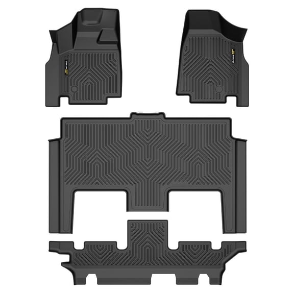 CROSSDESIGN TPE Floor Mats Cargo Liner Fit for 2008-2020 Dodge Grand Caravan All Weather Truck Floor Liner Waterproof Black 4PCS