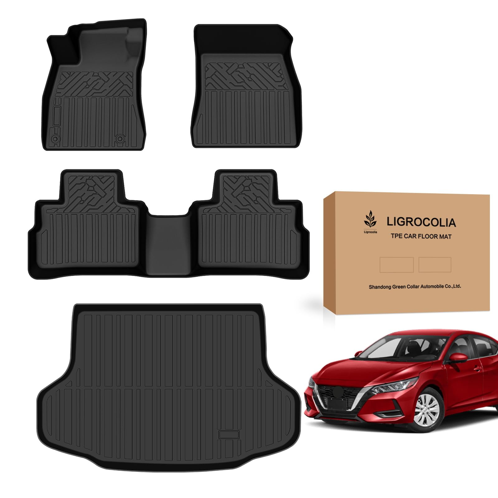 TPE Floor Mats and Cargo Liner Fit for 2020-2024 Nissan SENTRA All ...