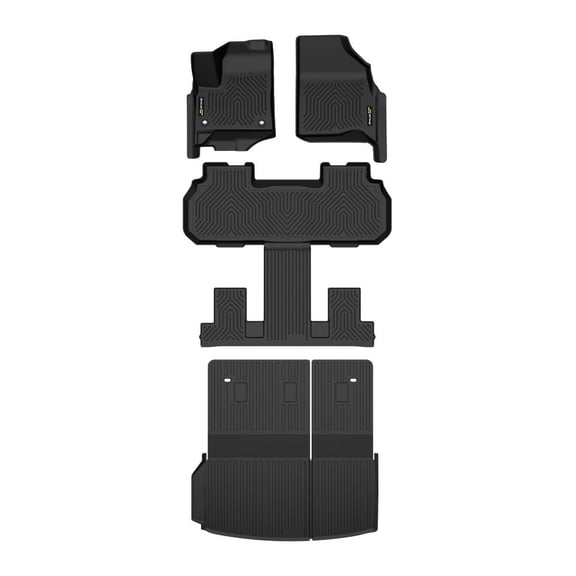 TPE Floor Mats Fit For 24-26 Chevy Traverse 7 Seats Cargo Liner w/Backrest Mat