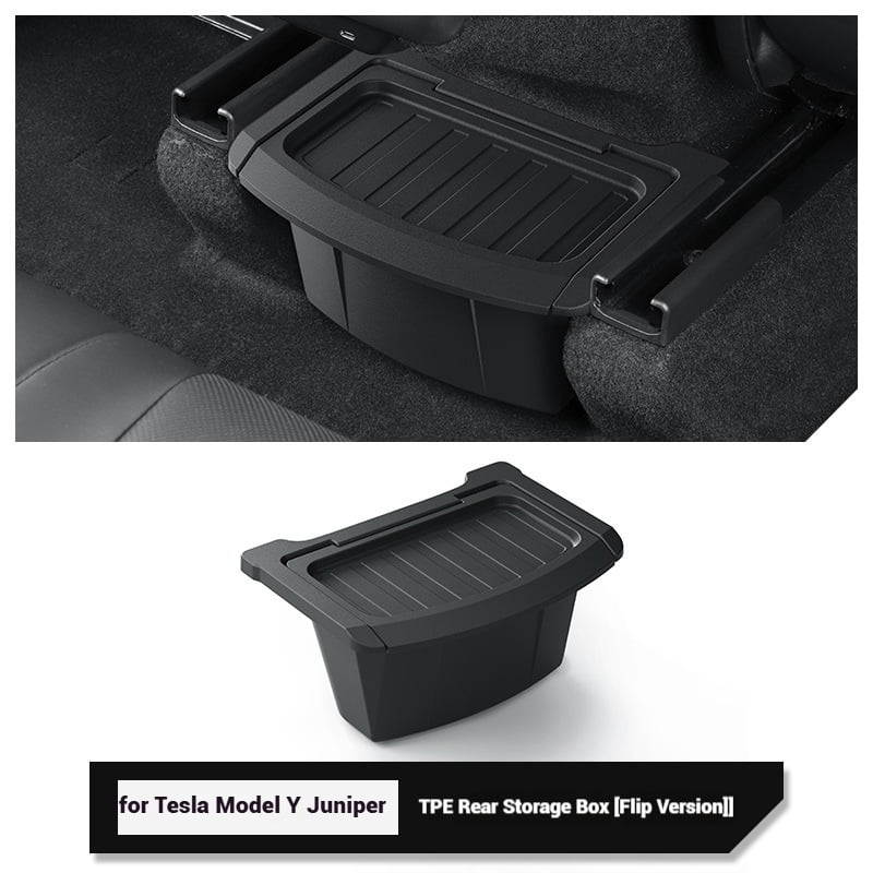 TPE Rear Seat Storage Box for Tesla Model Y Juniper Launch 2025 2026 2027-UP Organizer Center Console Bins Backseat Garbage