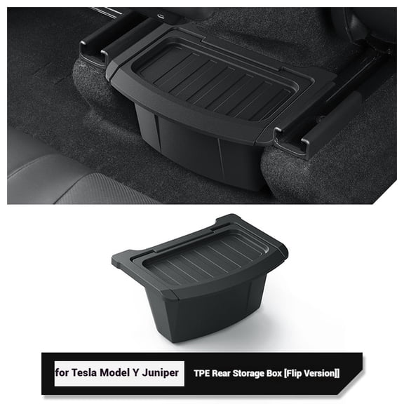 TPE Rear Seat Storage Box for Tesla Model Y Juniper Launch 2025 2026 2027-UP Organizer Center Console Bins Backseat Garbage