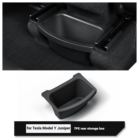 TPE Rear Seat Storage Box for Tesla Model Y Juniper Launch 2025 2026 2027-UP Organizer Center Console Bins Backseat Garbage