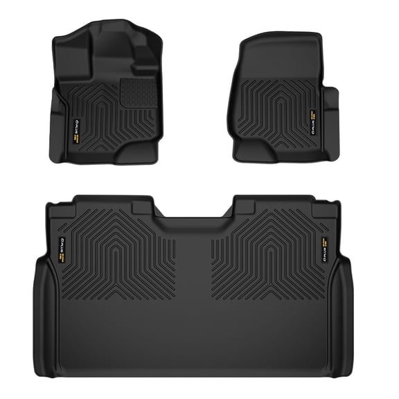 TPE Weatherbeater Floor Mats Custom Black Fit For Ford F150 Super Crew 94041 2015-2024