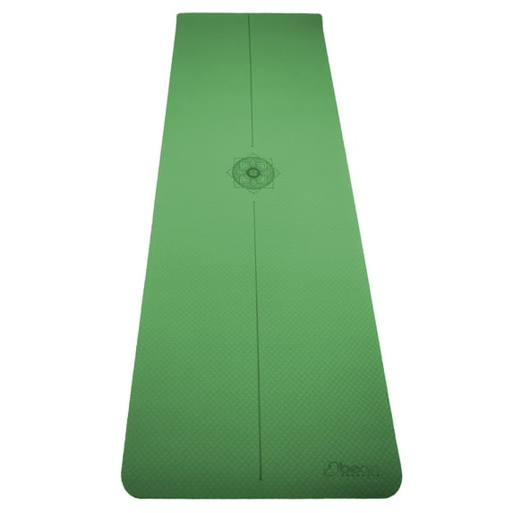 TPE Yoga Mat 72"x24" - Natural 6mm Thick Comfortable Workout Floor Mat for Kids - Foldable Yoga Mat for Yoga, Pilates, Gym and Stretching, Grass Green