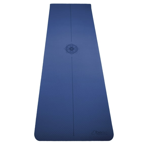 TPE Yoga Mat 72"x24" - Natural 6mm Thick Comfortable Workout Floor Mat for Kids - Foldable Yoga Mat for Yoga, Pilates, Gym and Stretching, Dark Blue