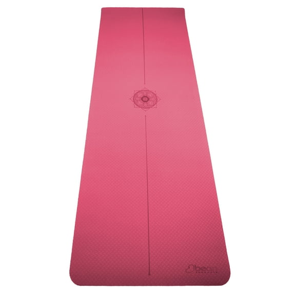 TPE Yoga Mat 72"x24" - Natural 6mm Thick Comfortable Workout Floor Mat for Kids - Foldable Yoga Mat for Yoga, Pilates, Gym and Stretching, Rose