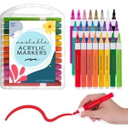 The Pencil Grip Magic Stix Washable Acrylic Markers for All Ages, 24 Non-Toxic Colors, Allergen-Free, Vibrant Paint Pens for Crafting and DIY