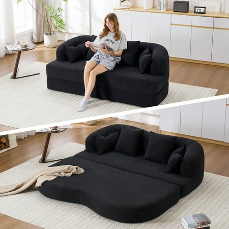 TPHK 122" Modern L-Shaped Sectional Sofa with High-Density Fully Compressed Sponge and Chaise Lounge 2-Piece Set Fully Assembled Right Hand Facing Per