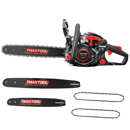 TK TMAXTOOL 62cc Powerful 20 inch +16 inch Gas Chainsaw with 2 Stroke Perfect for Pruning Limbing and Sawmill Operations