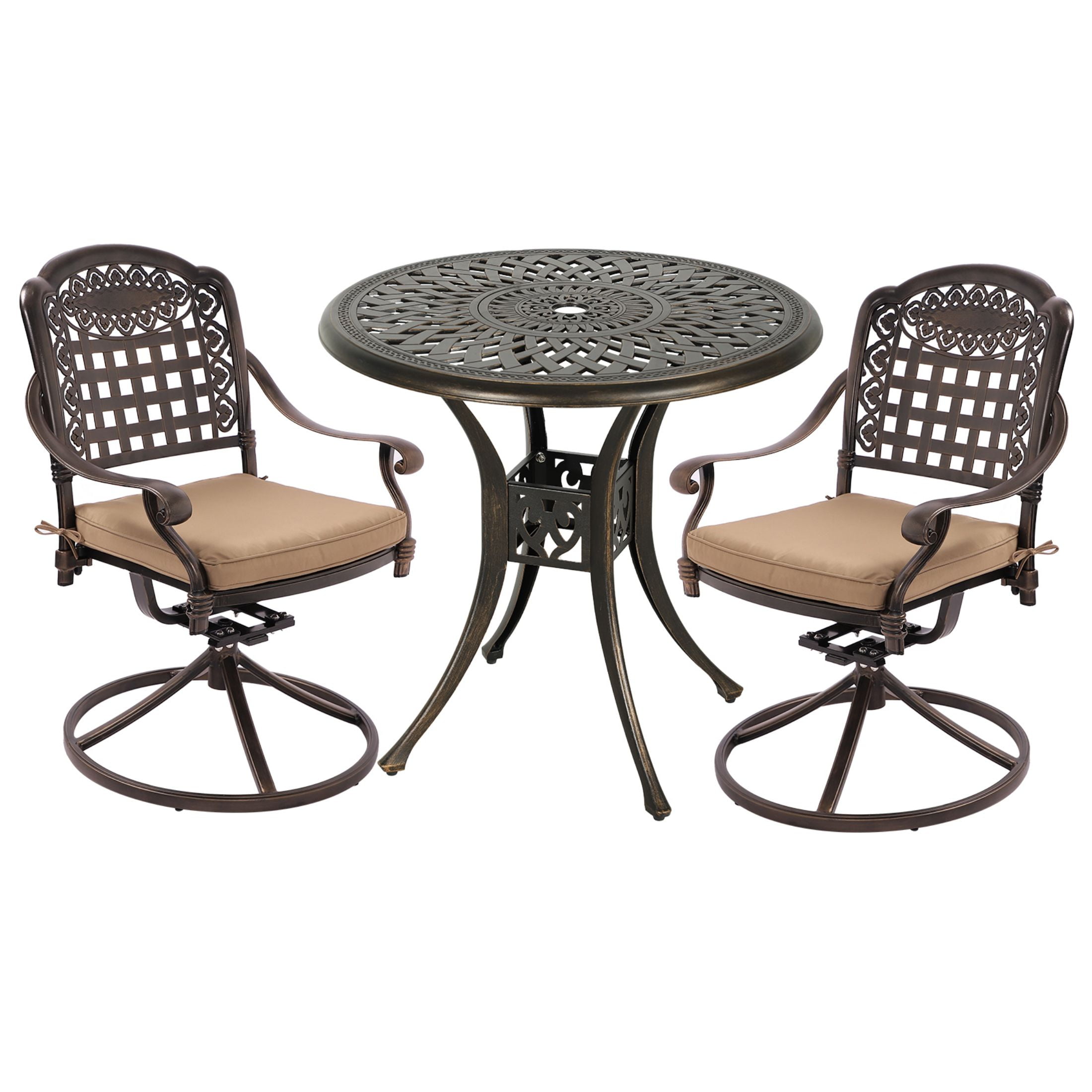 TPHORK 3 Piece Outdoor Patio Dining Set,Cast Aluminum Patio Furniture Set for Backyard Garden