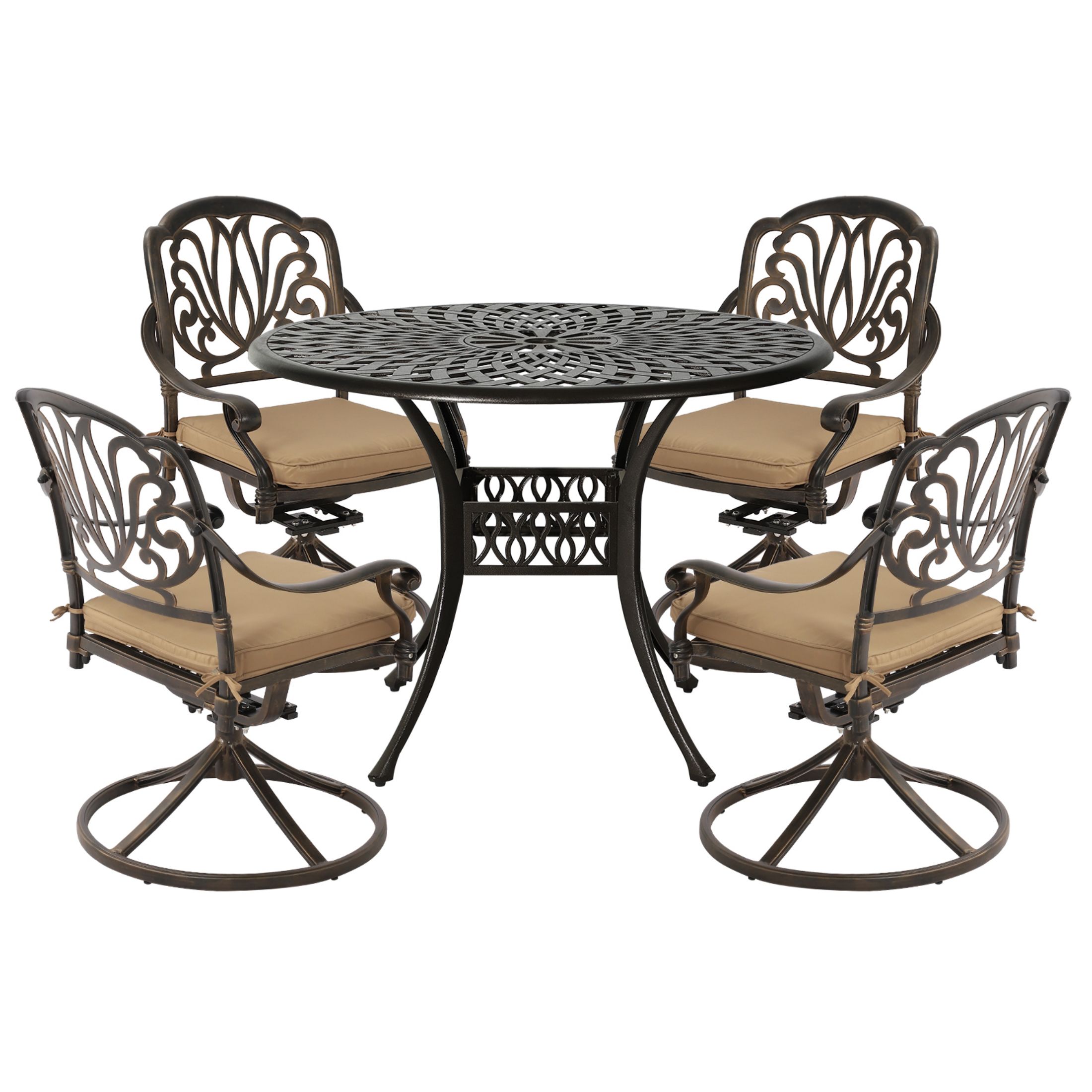 TPHORK 5 Piece Outdoor Patio Dining Set,Cast Aluminum Patio Furniture Set for Backyard Garden