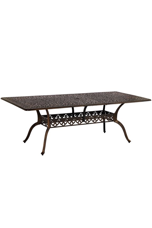 Cast Aluminum 86" Rectangular Patio Dining Table,Outdoor Dining Table for 8-10,Patio Metal Dining Table with Umbrella Hole for Backyard,Garden,Poolside