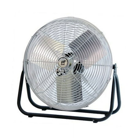 TPI Corporation F24-TE Industrial Workstation Fan, Floor Stand, 24" Diameter Blade, 120 Volt 1PH 1/8HP TEAO 3-Speed Motor, Rocker Switch, Silver & Black Finish