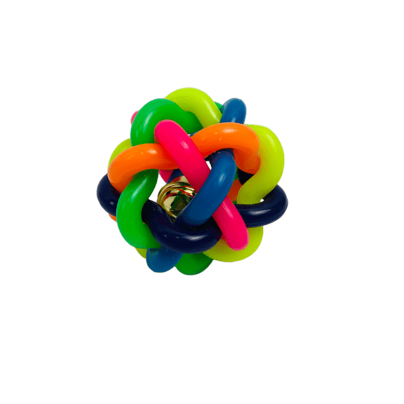 TPIXBO Pet Toys Plastic Colorful Dogs Toy Ball with 1 Bell 2.45 Inches